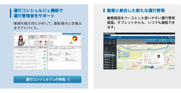 運行コンシェルジュ機能で運行管理者をサポート、動態と統合した運行管理